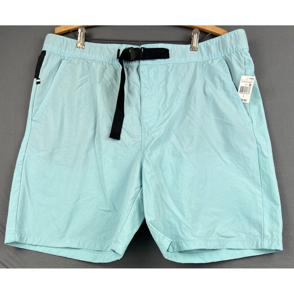 Edgar + Ash Belted Shorts Mens Large Blue NWT Nylon Hiking Casual 7in Inseam